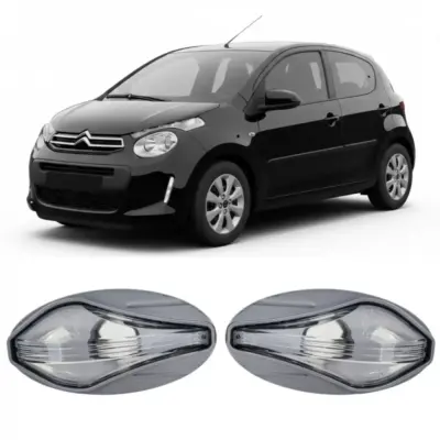 Fanale Freccia Laterale Vetro Trasparente Cromato per Citroën C1 C2 C3 C4 C5