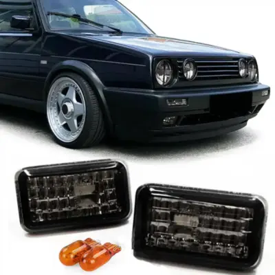 Fanale Laterale Vetro Trasparente Nero per Volkswagen Golf Polo Jetta Corrado