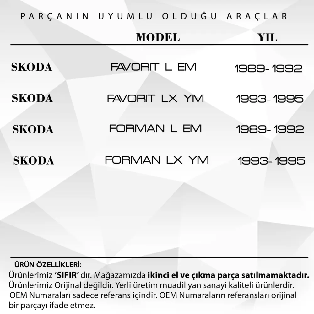 Fanale Posteriore Sinistro per Skoda Favorit Forman