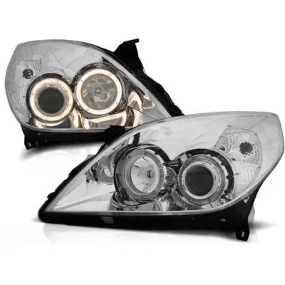 Fanali Angel Eyes Cromati Anteriori per Opel Vectra C 09.05-08