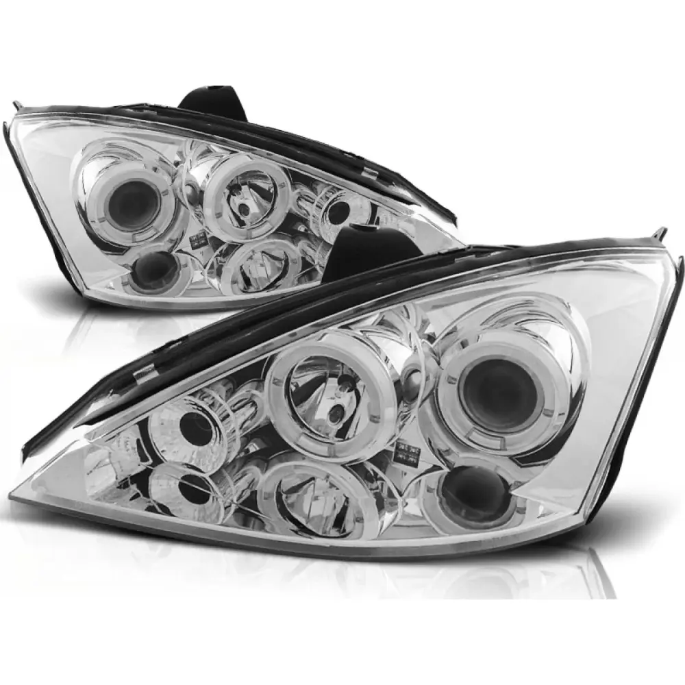 Fanali Angel Eyes Cromati per Ford Focus 10.98-10.01