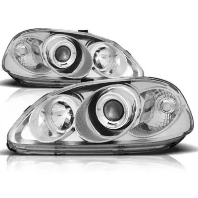 Fanali Angel Eyes Cromati per Honda Civic 09.95-02.99