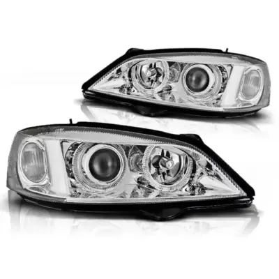 Fanali Angel Eyes Cromati per Opel Astra G 09.97-02.04