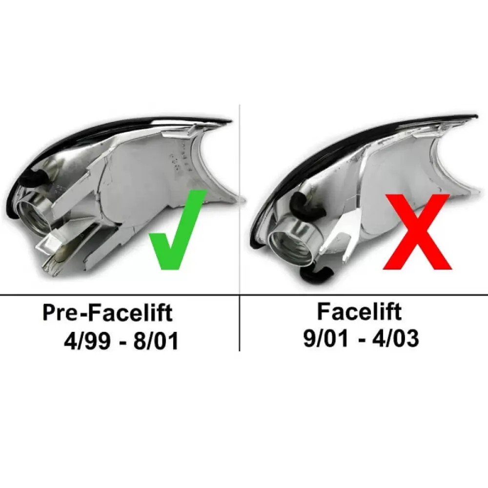 Fanali Anteriori Indicatori Neri 2 Pezzi per BMW 3 E46 Coupe Cabrio 99-01