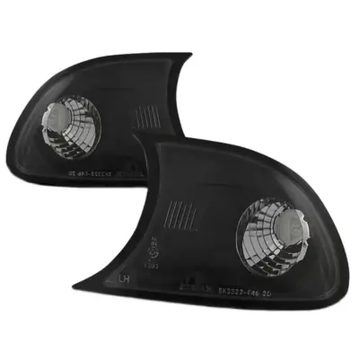 Fanali Anteriori Indicatori Neri 2 Pezzi per BMW 3 E46 Coupe Cabrio 99-01