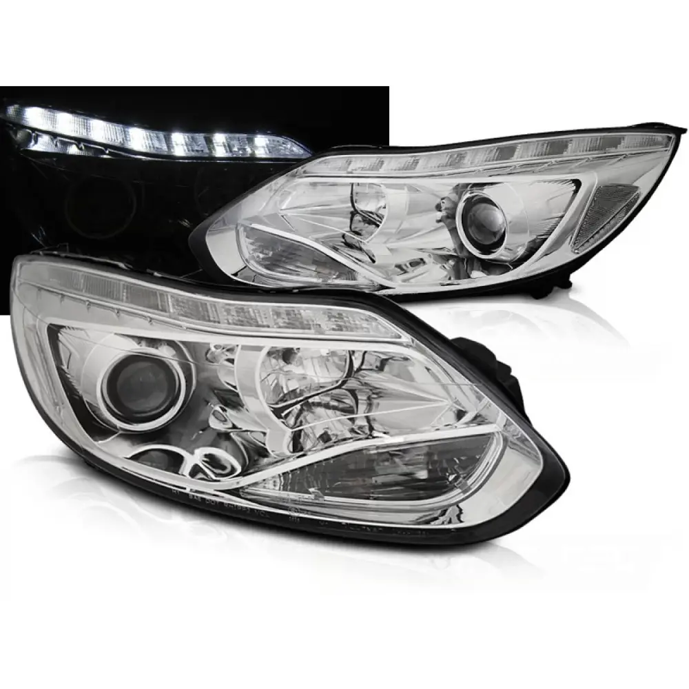 Fanali Anteriori LED Cromati per Ford Focus MK3 11-10.14