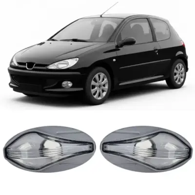 Fanali Indicatori Laterali Trasparenti Cromati per Peugeot 107 206 307 407 607