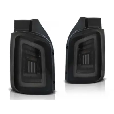 Fanali Posteriori LED Fumé con Base Nera Bianca per VW T5 2003-2015 Dx Sx