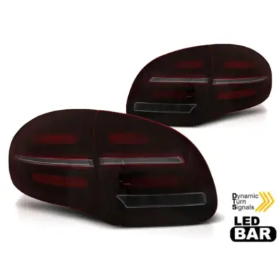 Fanali Posteriori LED Neri Rossi per Porsche Cayenne 2010-2015 Dx e Sx