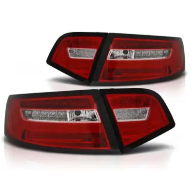 Fanali Posteriori LED Rosso Bianco per Audi A6 C6 Berlina 2008-2011 Dx Sx