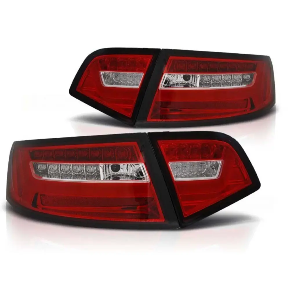 Fanali Posteriori LED Rosso Bianco per Audi A6 C6 Berlina 2008-2011 Dx Sx