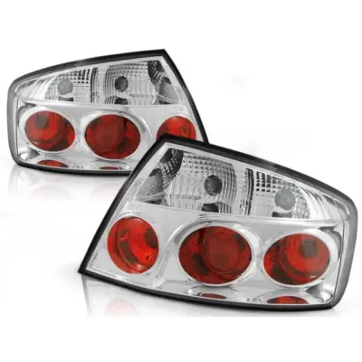 Fanali Posteriori Tuning con Base Cromata per Peugeot 407 Berlina 05.2004