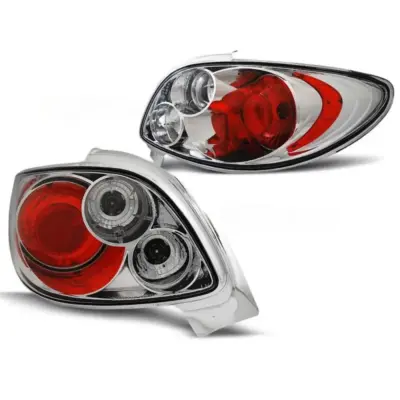 Fanali Posteriori Tuning con Base Cromata Sinistro e Destro per Peugeot 206 CC
