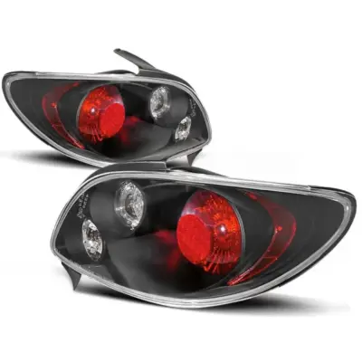 Fanali Posteriori Tuning Set Base Nera per Peugeot 206 dal 10 1998 3/5 Porte