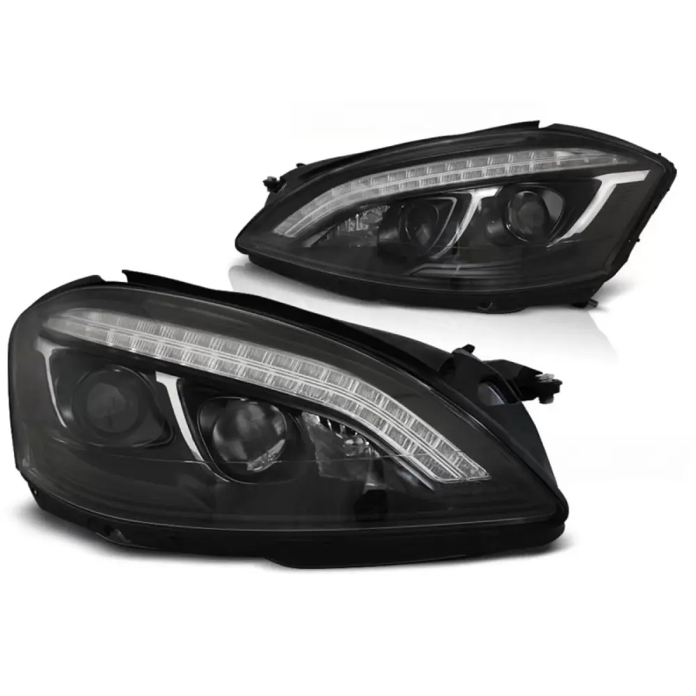 Fari allo Xeno Anteriori Daylight Neri per Mercedes W221 05-09