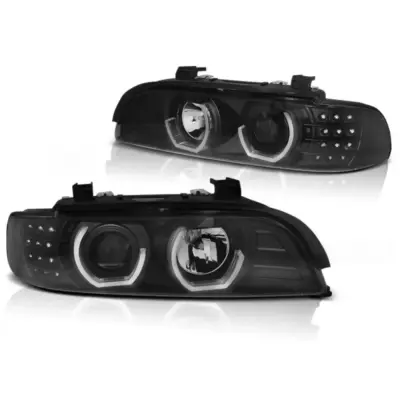 Fari Angel Eyes 3D Neri Anteriori per BMW E39 09.95-06.03