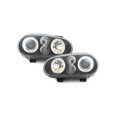 Fari Angel Eyes Anteriore Nero per Volkswagen Golf Iv 4 1997-2003 LHD