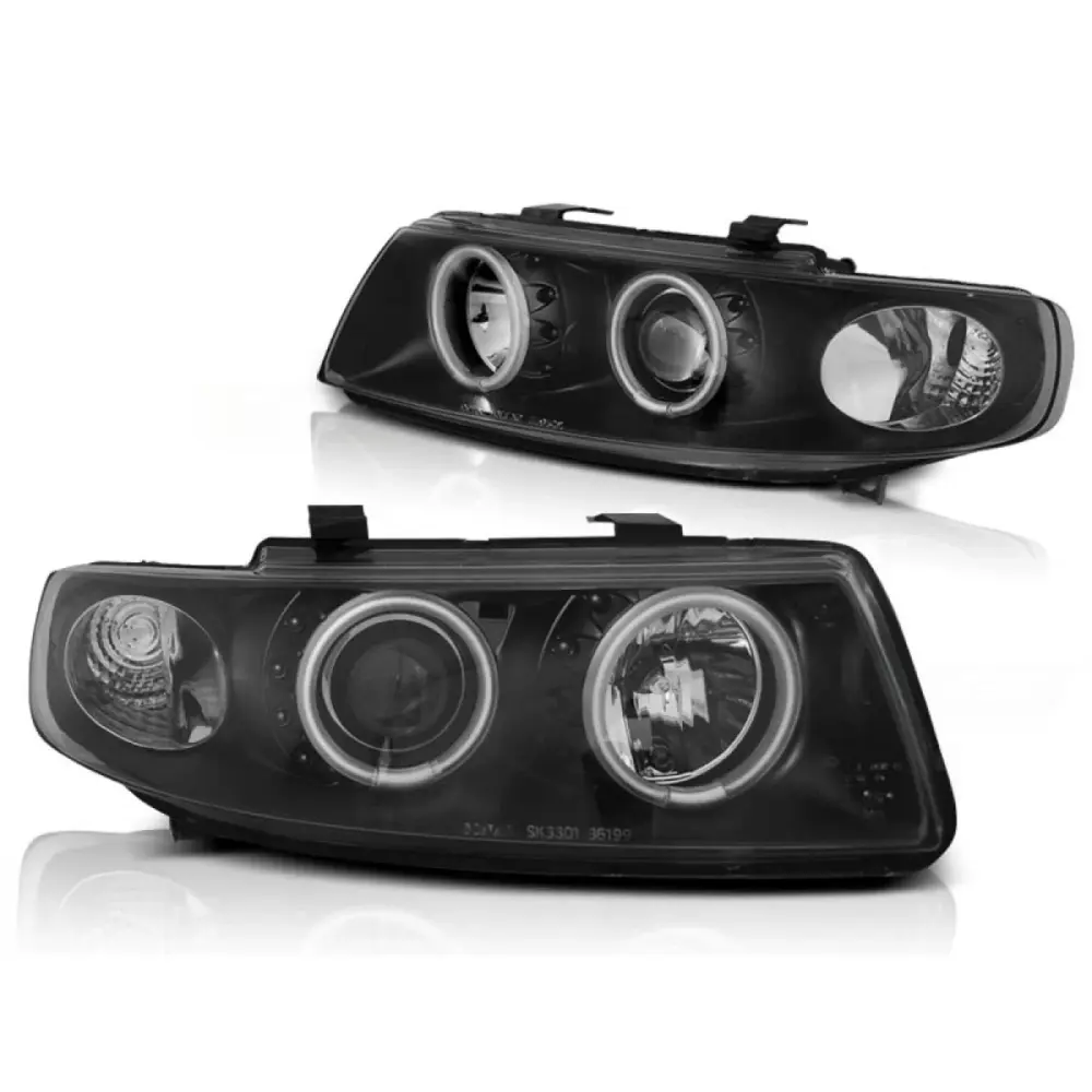 Fari Angel Eyes CCFL Neri per Seat Leon Toledo 04.99-08.04