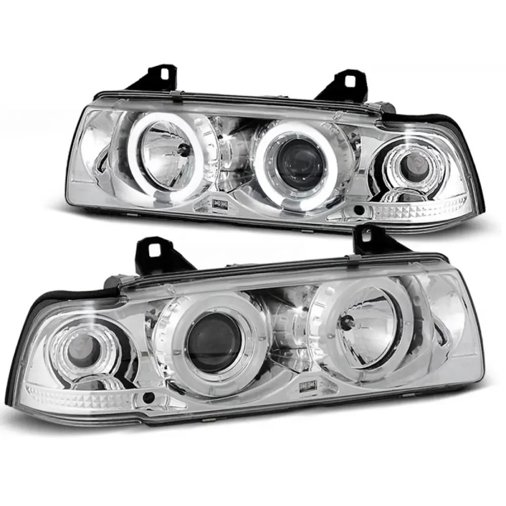Fari Angel Eyes Cromati Anteriori per BMW E36 12.90-08.99 S/c/t
