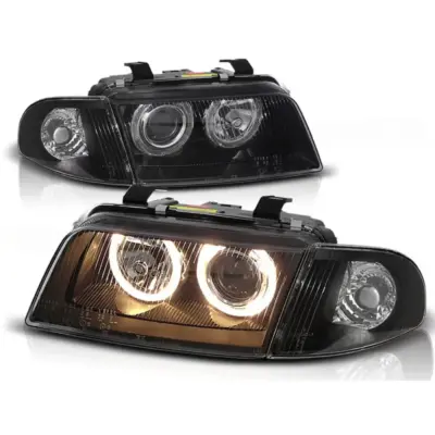 Fari Angel Eyes Neri Anteriori per Audi A4 11.94-12.98