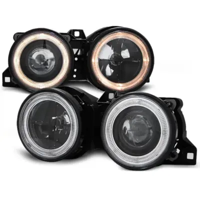 Fari Angel Eyes Neri Anteriori per BMW E30 11.82-06.94