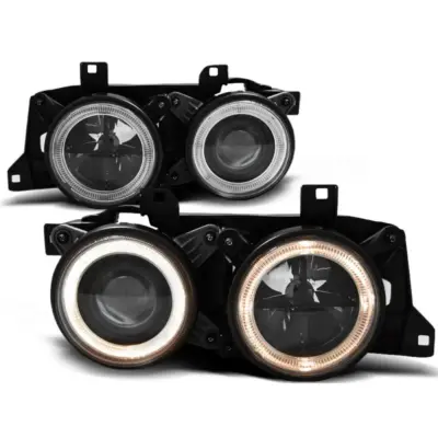 Fari Angel Eyes Neri Anteriori per BMW E32 E34
