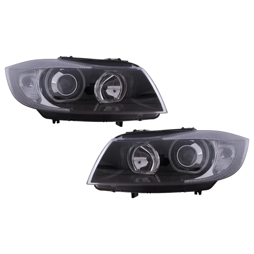 Fari Angel Eyes Neri Anteriori per BMW Serie 3 E90 E91 2005-2011