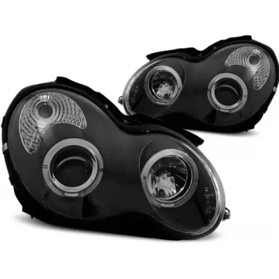 Fari Angel Eyes Neri Anteriori per Mercedes C-klasa W203 07-04