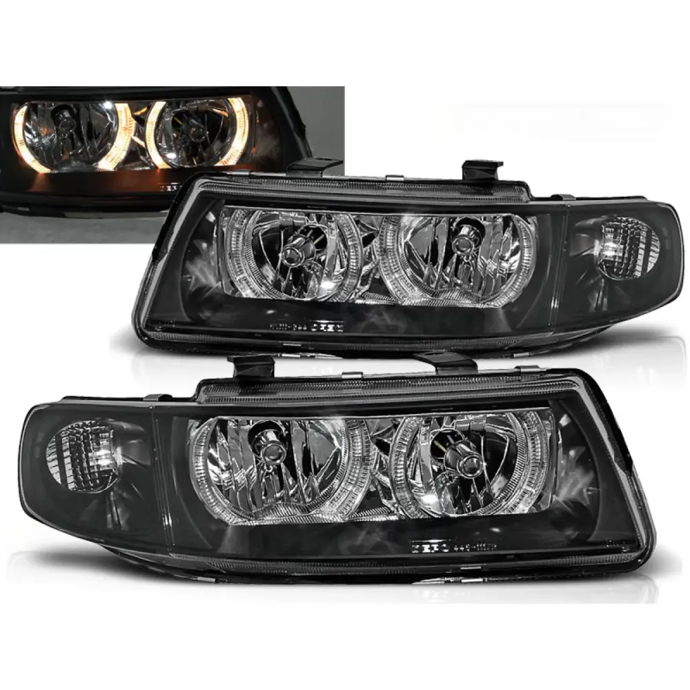 Fari Angel Eyes Neri Anteriori per Seat Leon Toledo 04.99-08.04