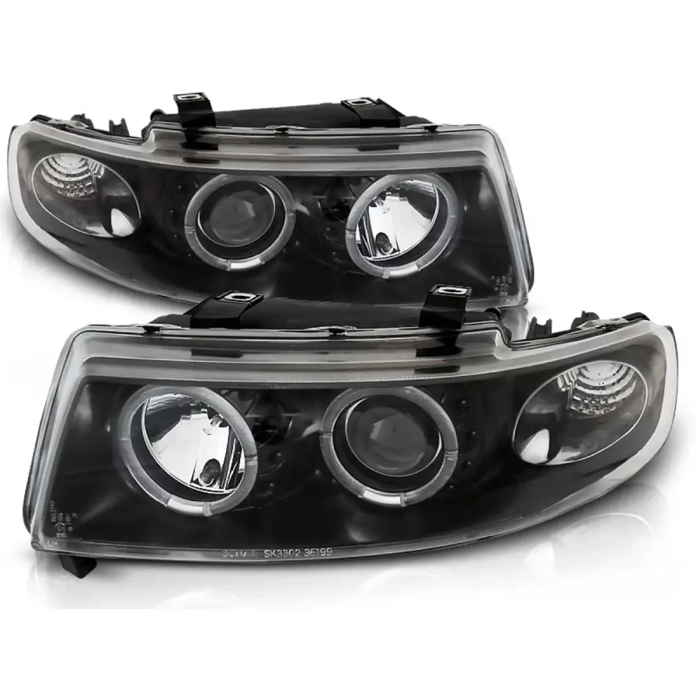 Fari Angel Eyes Neri Anteriori per Seat Leon Toledo 04.99-08.04