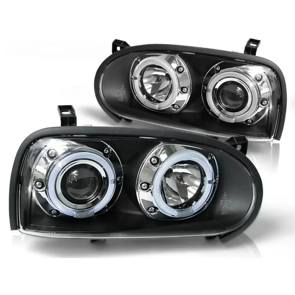 Fari Angel Eyes Neri Anteriori per VW Golf 3 09.91-08.97