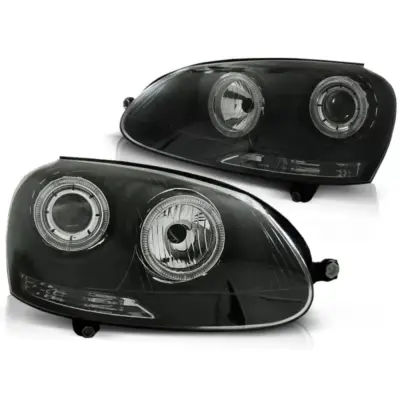 Fari Angel Eyes Neri Anteriori per VW Golf 5 10.03-09