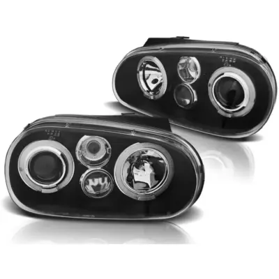 Fari Angel Eyes Neri per Volkswagen Golf 4 09.97-09.03