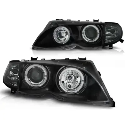 Fari Anteriore con Angel Eyes Alogeni per BMW 3 E46 09.2001-03.2005 Berlina/sw