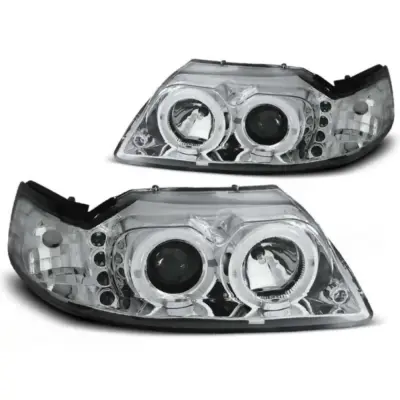 Fari Anteriori con Anelli Alogeni per Ford Mustang 1998-2004 Dx e Sx