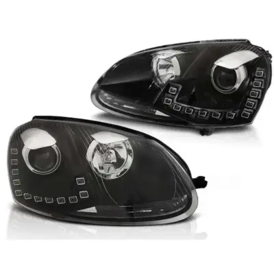 Fari Anteriori con Luci Diurne Dx e Sx per Volkswagen Golf 5 2003-2009