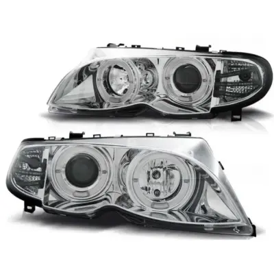Fari Anteriori con Occhi di Angelo Alogeni per BMW 3 E46 09.2001-03.2005