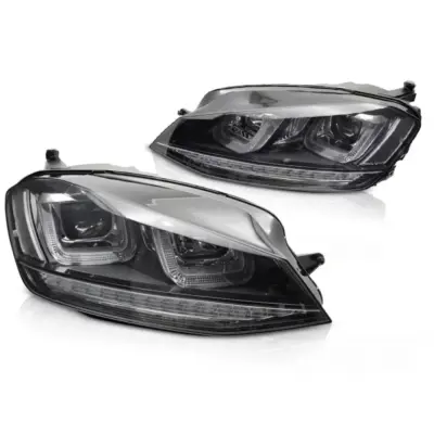 Fari Anteriori con Sequenza Nera e Linea per Volkswagen Golf 7 13-17