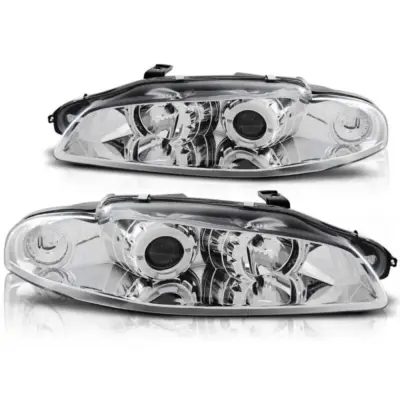 Fari Anteriori Cromati Sinistro e Destro per Mitsubishi Eclipse 1997-12.1998