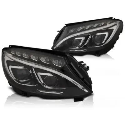 Fari Anteriori DRL Neri per Mercedes W205 2014-2018