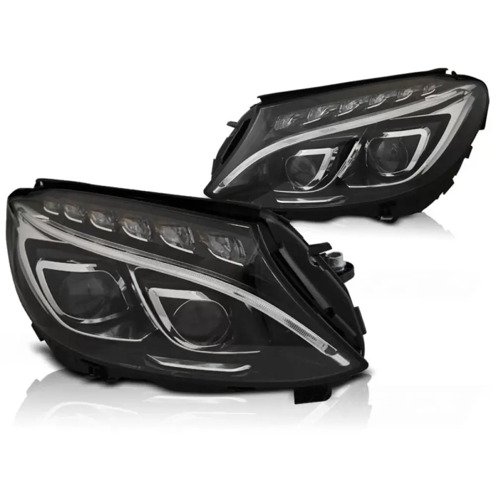 Fari Anteriori DRL Neri per Mercedes W205 2014-2018