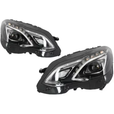 Fari Anteriori Full LED con DRL Neri Facelift W212 Mercedes Classe E 09-13