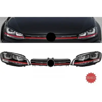 Fari Anteriori LED 3D con Frecce Dinamiche e Griglia VW Golf 7 Vii 2012-2017