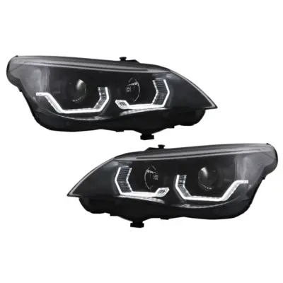 Fari Anteriori LED Angel Eyes 3D LCI per BMW Serie 5 E60 E61 2003-2007 LHD