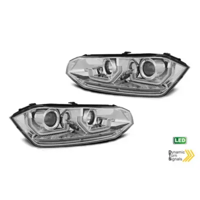 Fari Anteriori LED Cromati Sinistro e Destro per Volkswagen Polo dal 2017