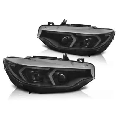 Fari Anteriori LED Neri con Luci Diurne BMW F32 F33 2013-2017
