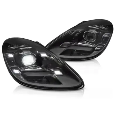 Fari Anteriori LED Neri per Porsche Boxster Cayman 718 2016