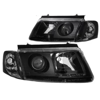 Fari Anteriori Neri con Proiettore H7 per Volkswagen Passat 3B 96-00