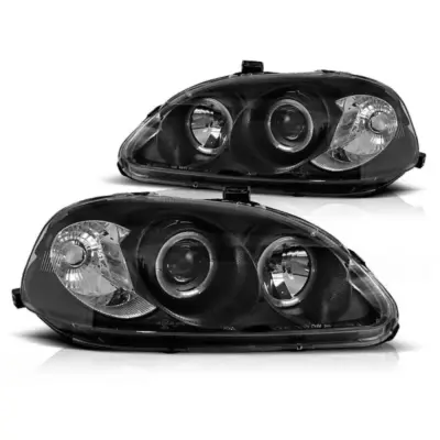 Fari Anteriori Neri Dx e Sx per Honda Civic 09.1995-02.1999