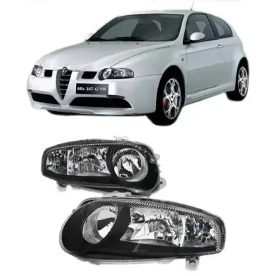 Fari Anteriori Neri Gta H7/h7/h1 per Alfa Romeo 147 01-04